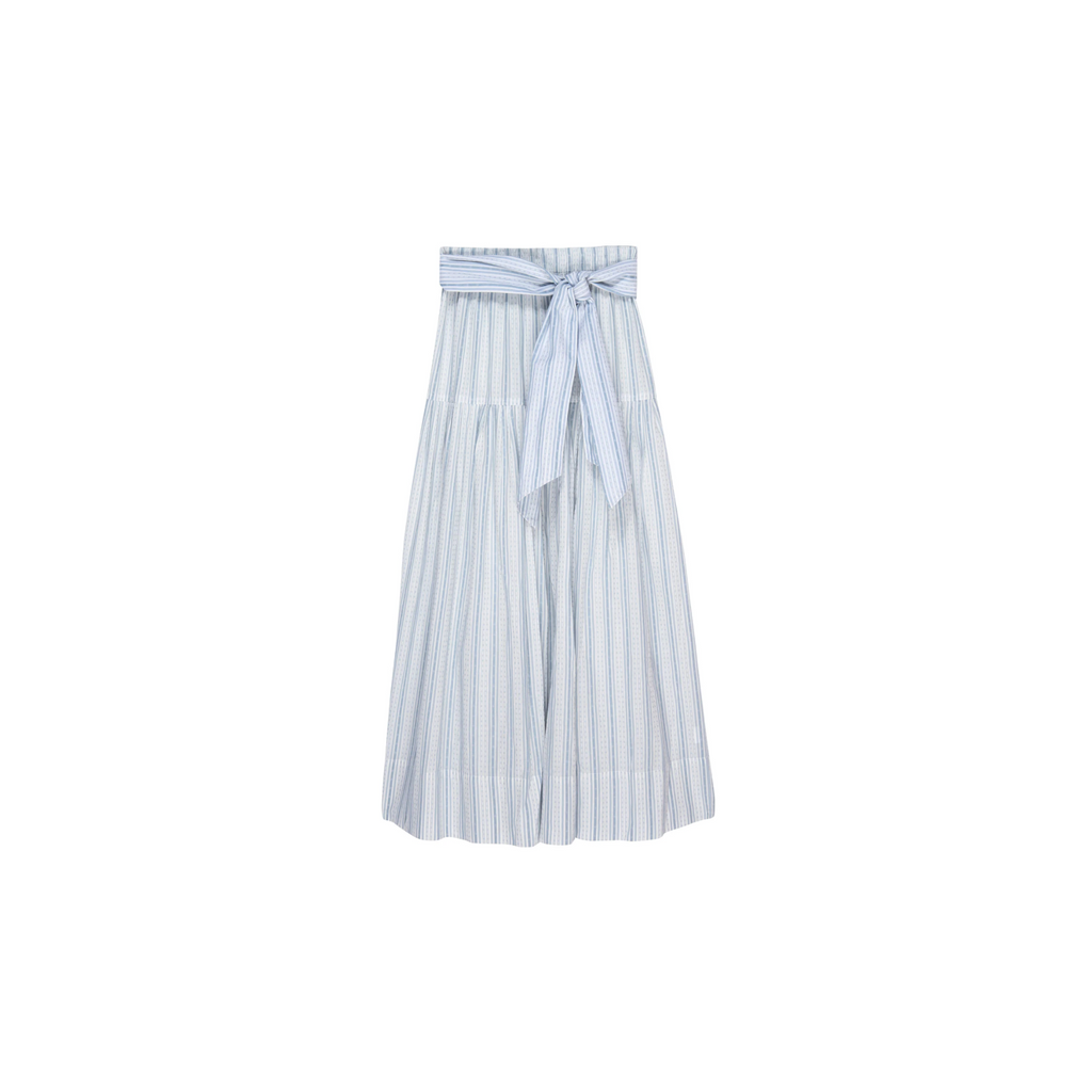 The Great 100 % Cotton Highland Skirt in Saltwater Stripe Blue and White