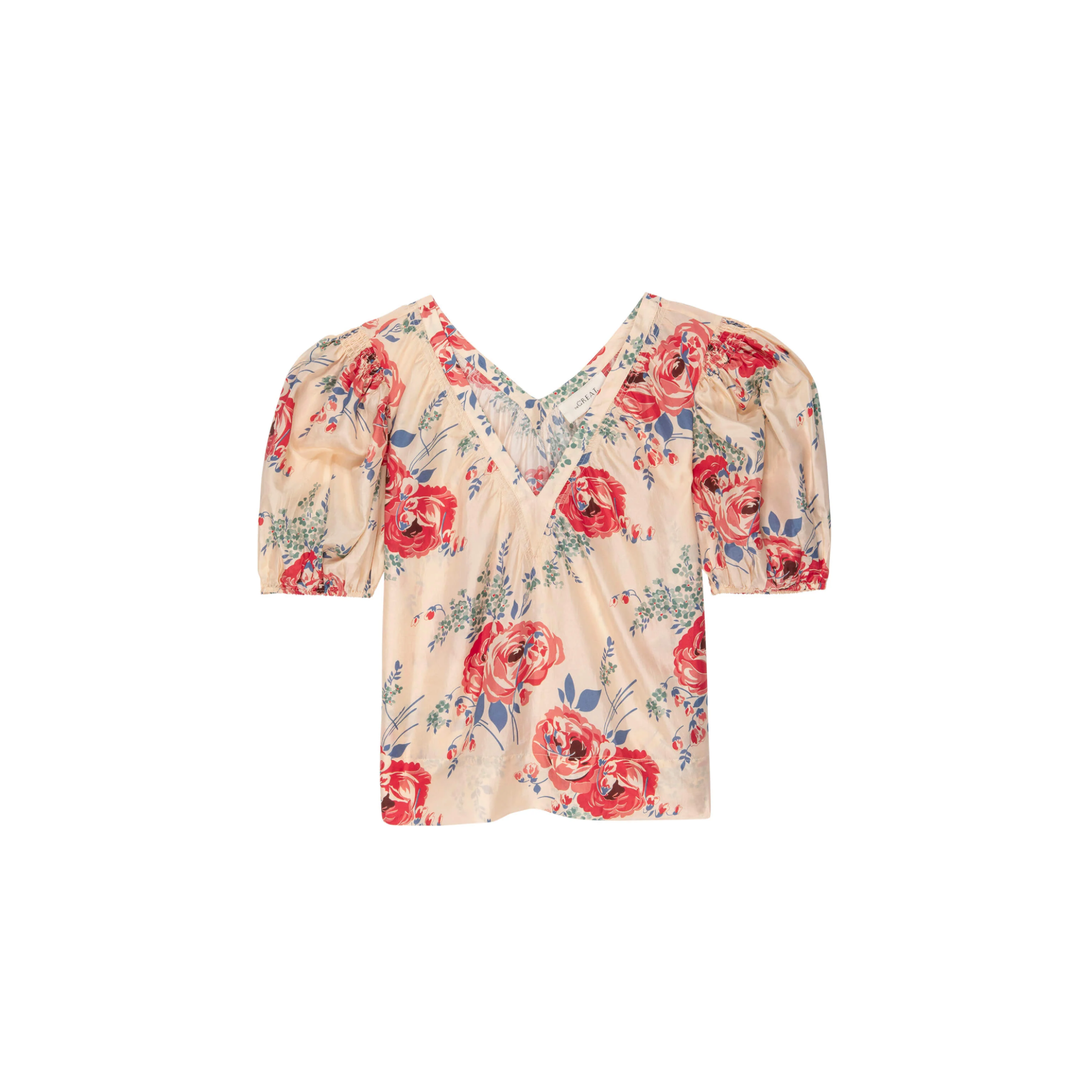 The Great Silk Bungalow Top in Echo Rose Print - Shoppe Details and Design