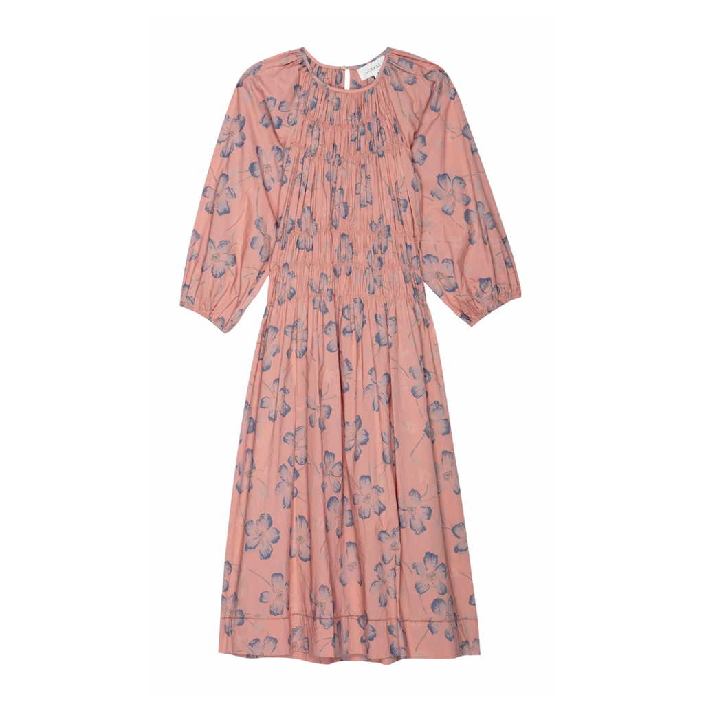 The Great Pink and Blue Cobblestone Dress in Vintage Petal Floral Print