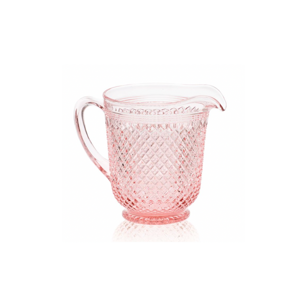 Rose Diamond-Cut Glass Pitcher - Vintage Elegance by Mosser Glass
