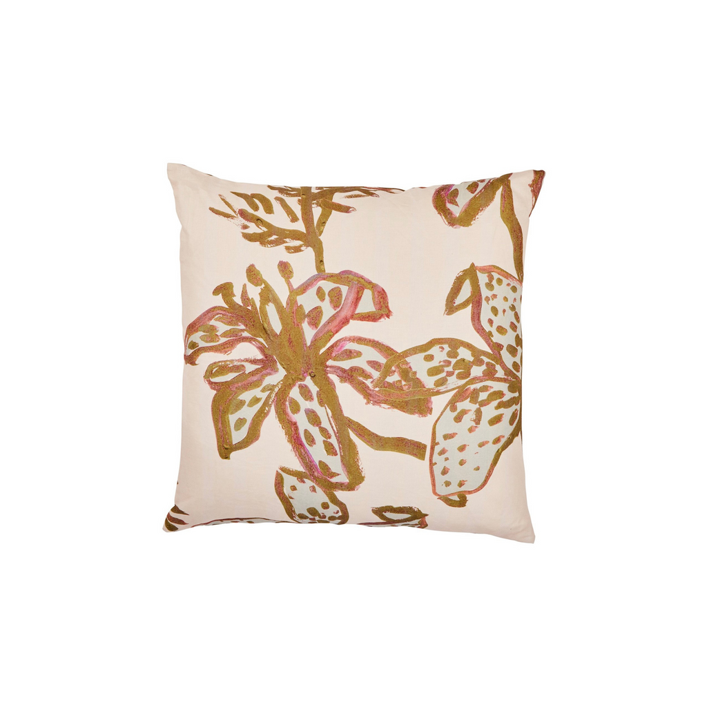 Spotted Tiger Lily Olive Pillow