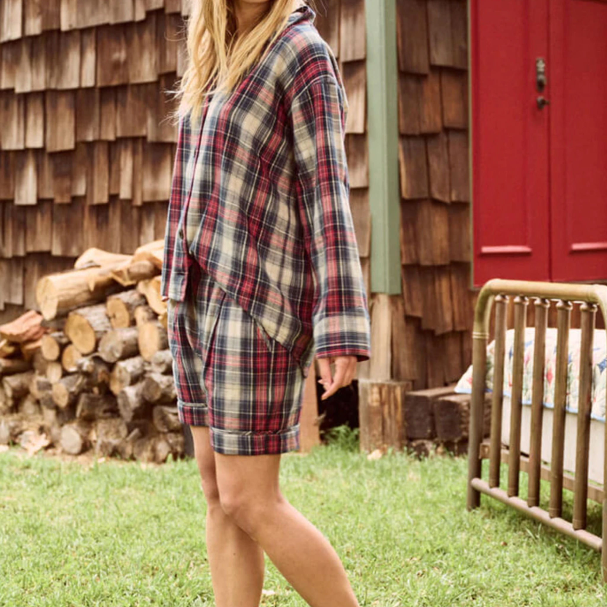 The Great Square Pajama Set in Winter Cabin Plaid - Shoppe Details and Design