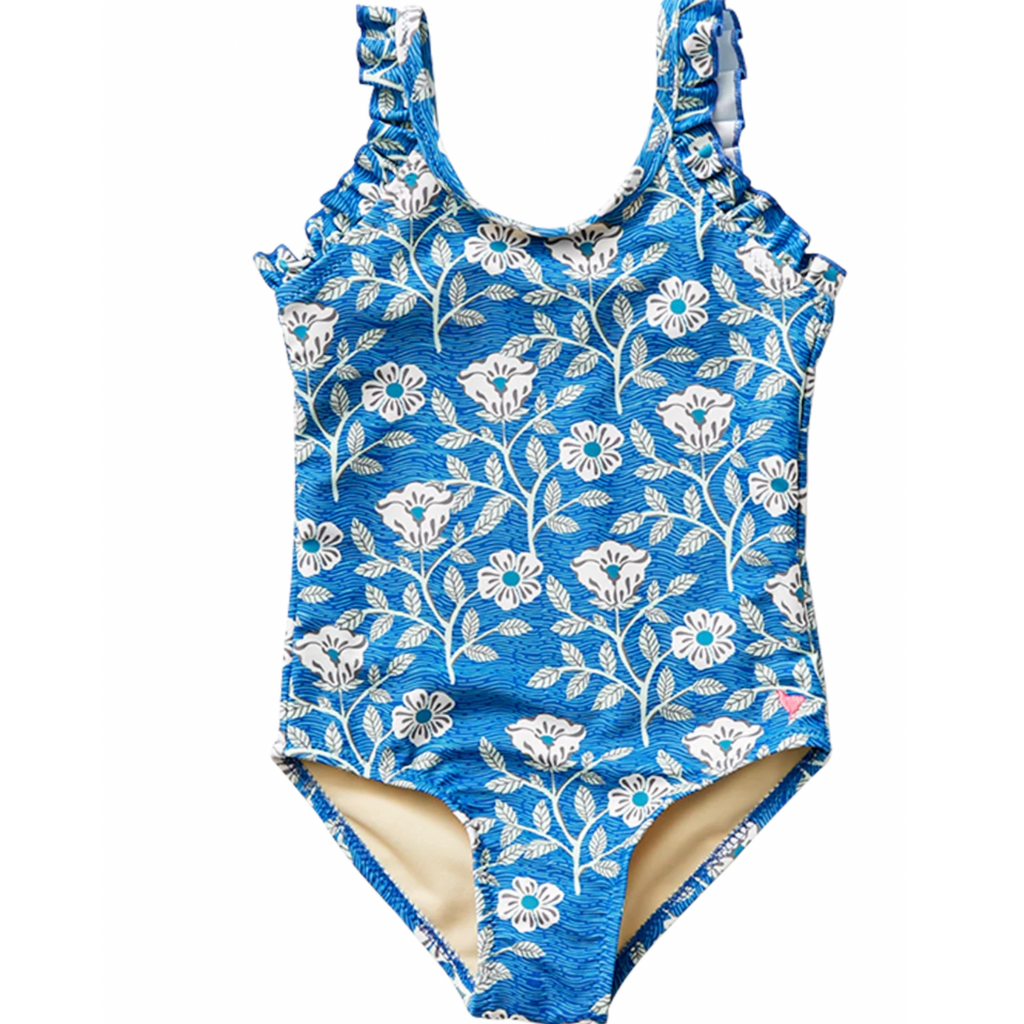 Pink Chicken Girl's Claire Swimsuit - Turkish Sea Goa Floral