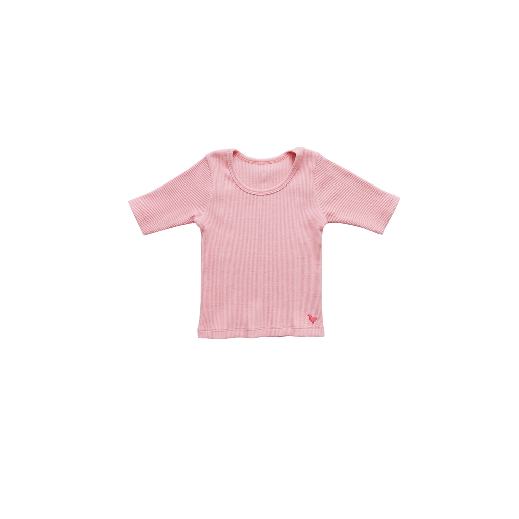 Pink Chicken - Girls Organic Rib Top in Apricot - Shoppe Details and Design