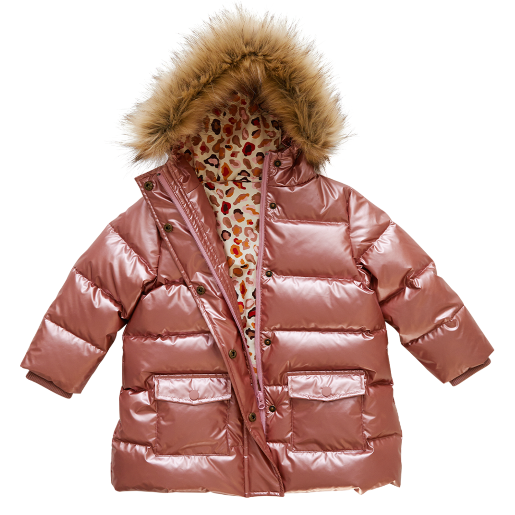 Pink Chicken Girls Paulina Puffer in Pink Metallic Shoppe
