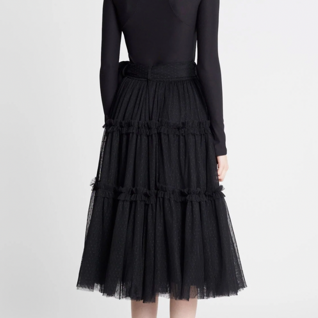 Mille Chloe Skirt in Sheer Black Tulle