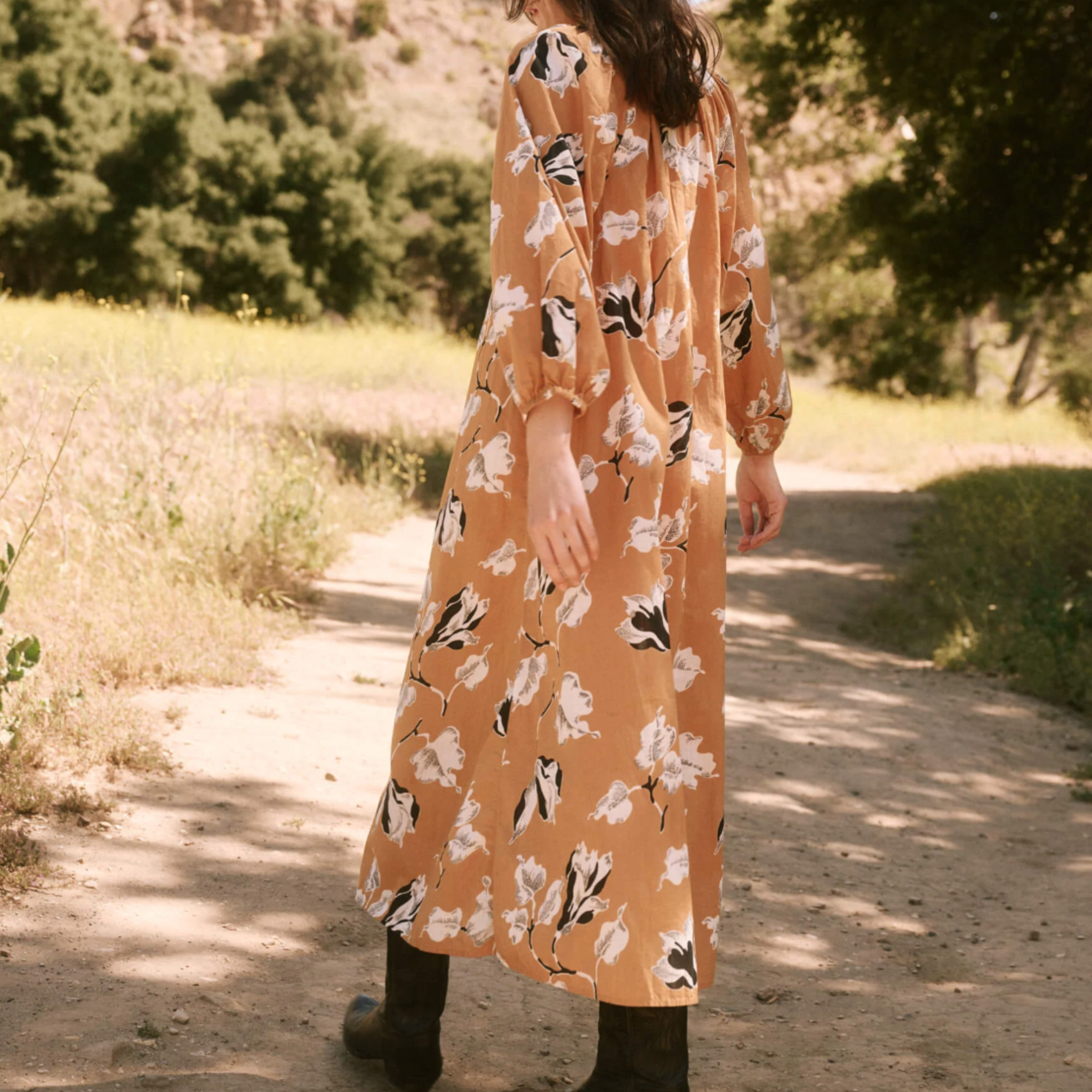 The Great Derby Dress with Braided Belt in Amber Antique Floral - Shoppe Details and Design