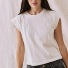 The Great Peak Shoulder Tee in Washed White - Shoppe Details and Design