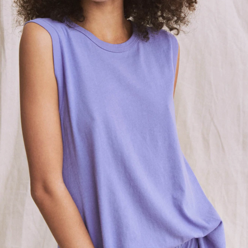 The Great Sleeveless Crew Neck Top in Bright Lilac