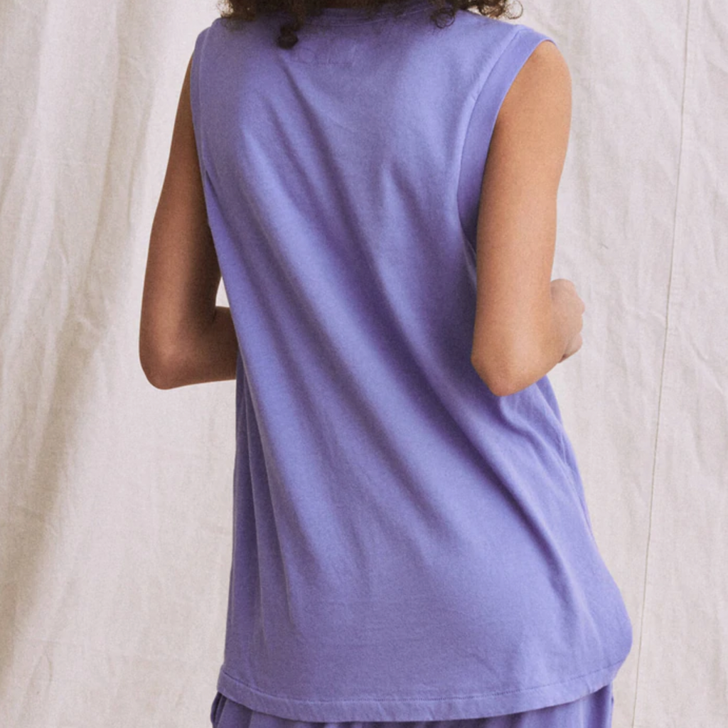 The Great Sleeveless Crew Neck Top in Bright Lilac