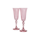 Estelle Colored Glass Rose Regal Flute Set - A Tribute to Elegance - Shoppe Details and Design