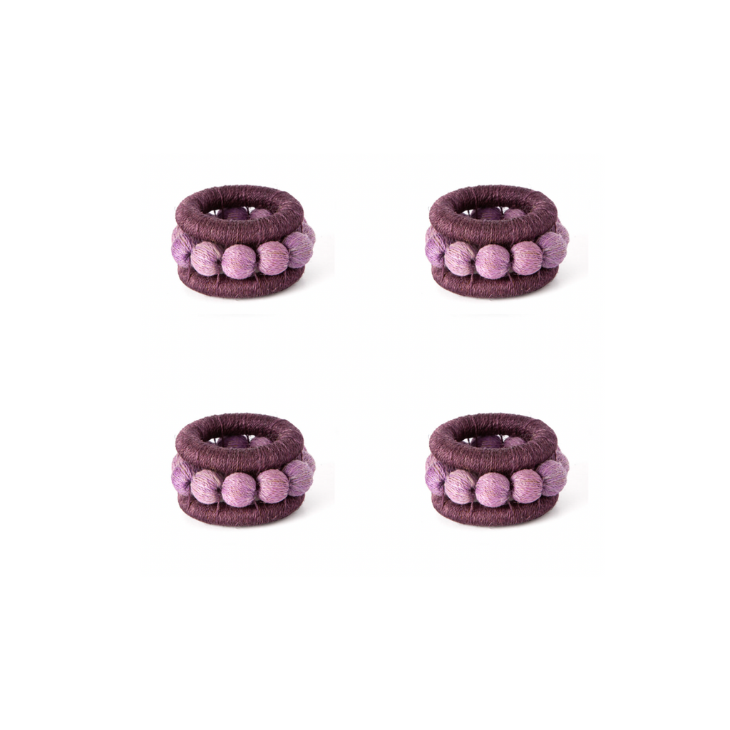 Berry Napkin Rings - Eggplant lilac (set of 4)