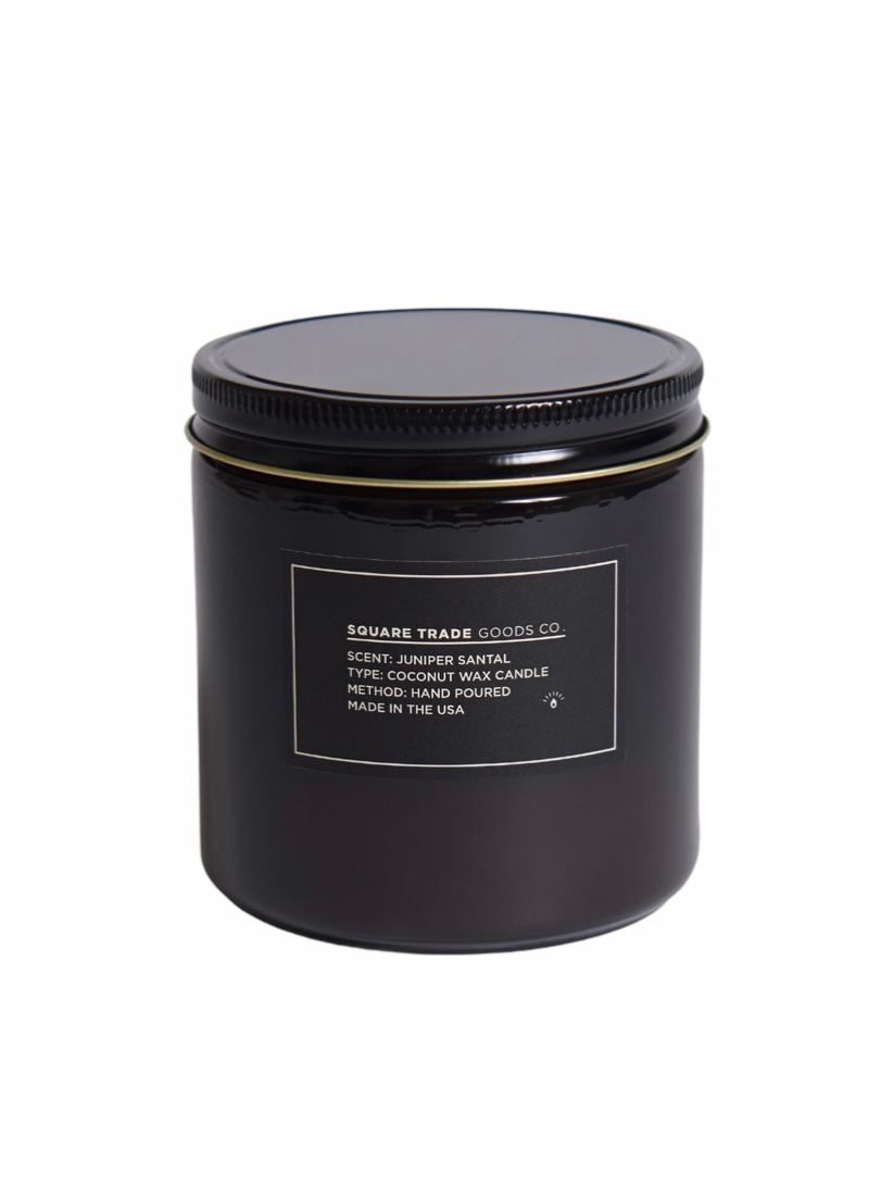 juniper santal double wick candle.