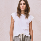 The Great Peak Shoulder Tee in True White - Shoppe Details and Design.
