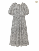 The Great Songbird Dress in Black and White Floral Print with Bows - Shoppe Details and Design.